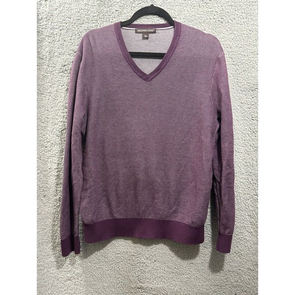 Michael Kors Other - Michael Kors Men's Pullover Sweater V-neck Soft Cotton Maroon Classic XL